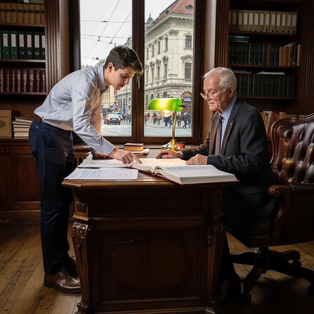 Könyvelési tréninghez készített jegyzetek és tananyagok egy asztalon.